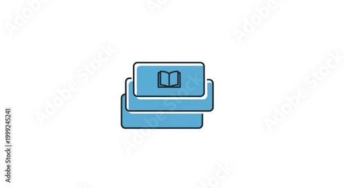 Stacked blue filing drawers with documents.