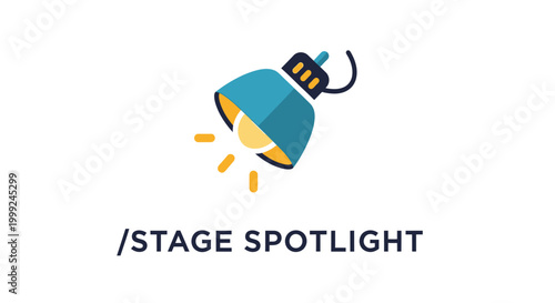 Stage spotlight shining bright light.
