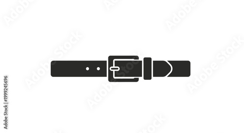 Black leather belt with buckle.