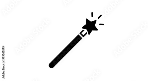 Black Magic Wand with Shining Star.