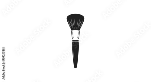 Black Makeup Brush with Silver Ferrule.