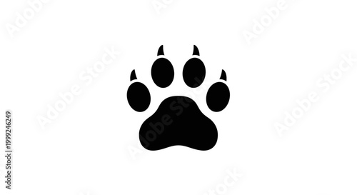 Black paw print animal footprint.