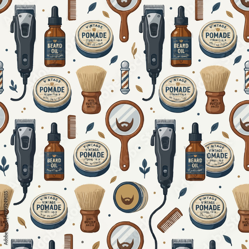 Vintage Barbershop Grooming Tools Pattern