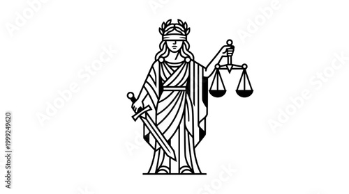 Modern Geometric Lady Justice Logo Minimal Vector