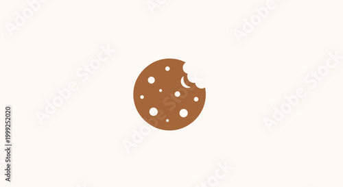 Chocolate chip cookie with bite taken.