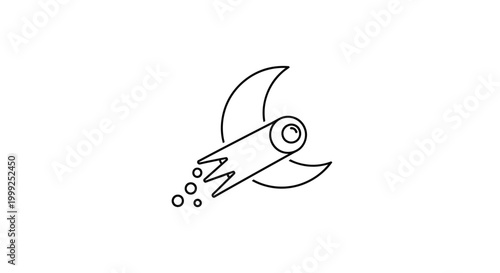 Simple Line Drawing of a Rocket.