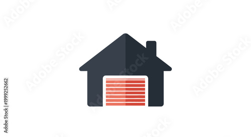 Simple black house with garage.