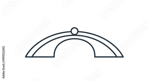 Simple black line arch design element.