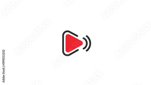 Play button icon red triangle.