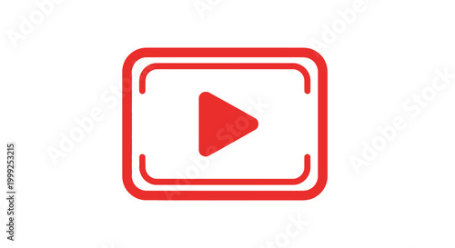 Free Download Play Button Icon Red Rectangle. - GFXLoad