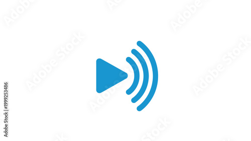 Play button with sound waves icon.