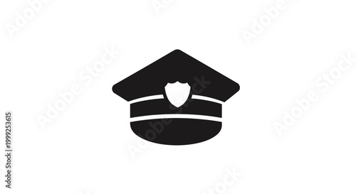 Police Officer Hat Icon Symbol.