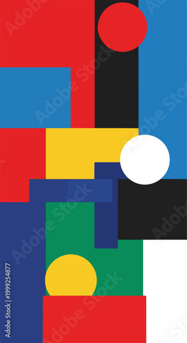 Photos A colorful abstract composition with geometric shapes (1)