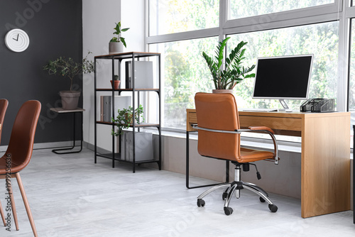 Modern home office interior...