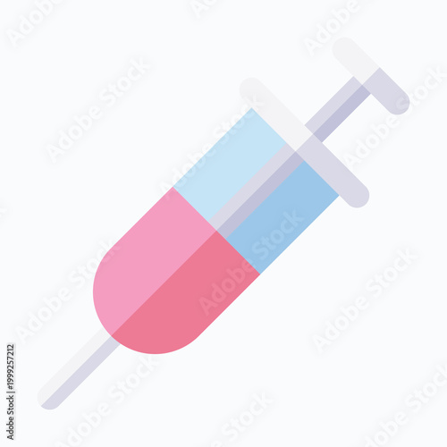 Syringe Vector Icon, Medical Related Icon, Isolated Flat Style Vector Icon.
