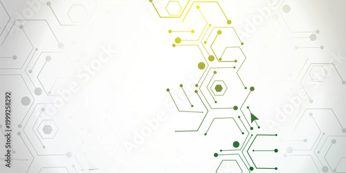 Abstract technology background with hexagonal circuit board pattern
