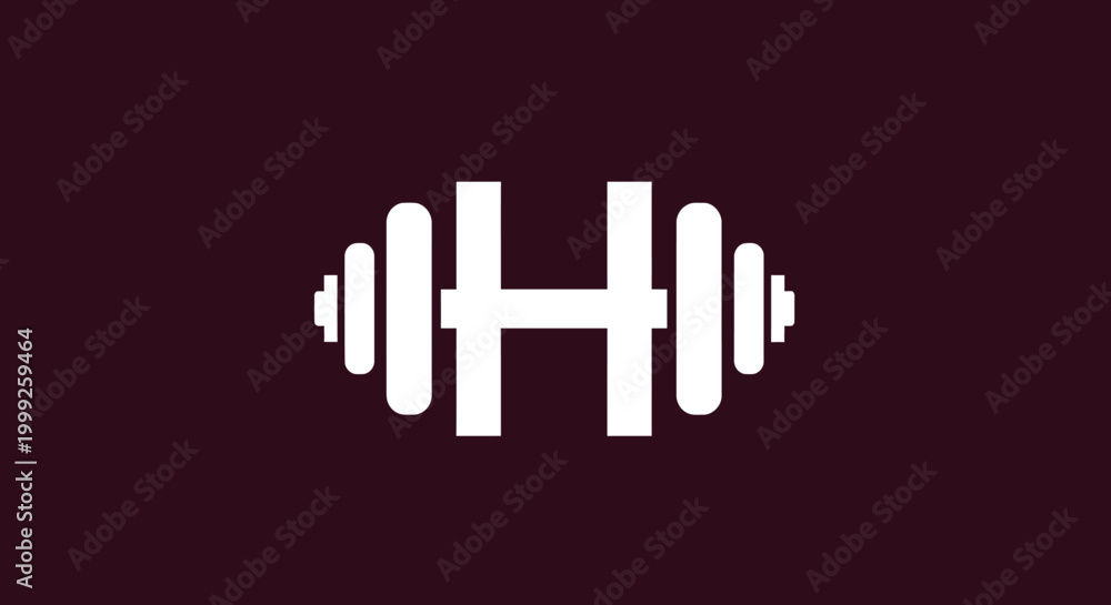 Obraz premium Letter H Logo with Dumbbell for Fitness and Gym Branding