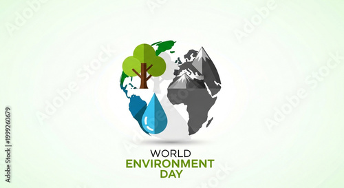 World Environment Day, eco friendly, green tree, globe, conservation