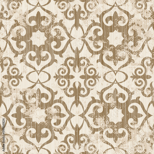 Seamless ethnic pattern, Kazakh national ornament, tribal pattern, vector design