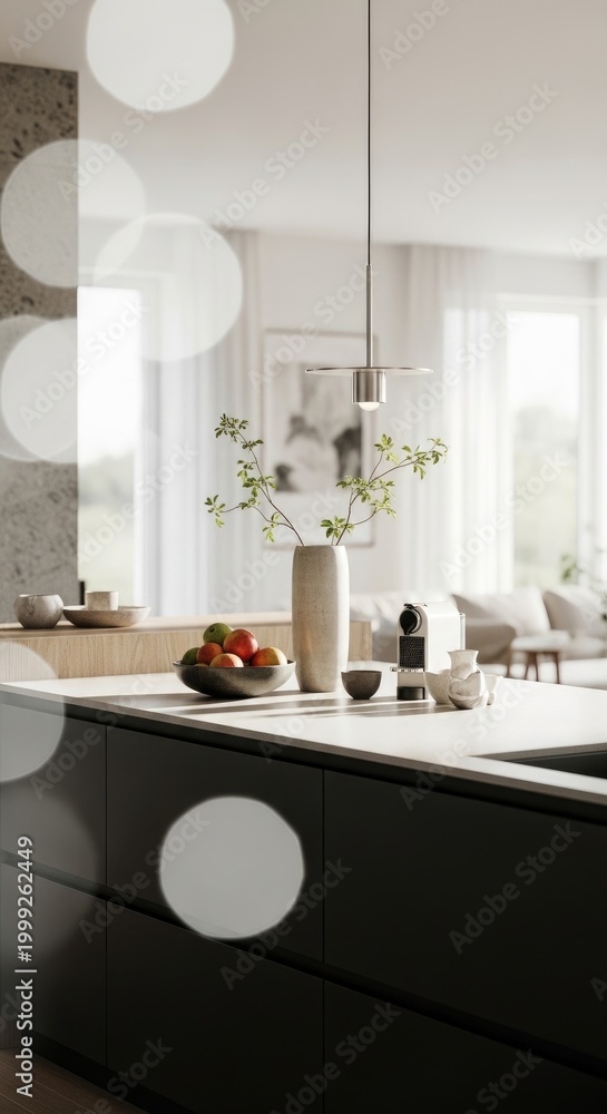 Fototapeta premium Modern Kitchen Interior Design with Minimalist Decor.
