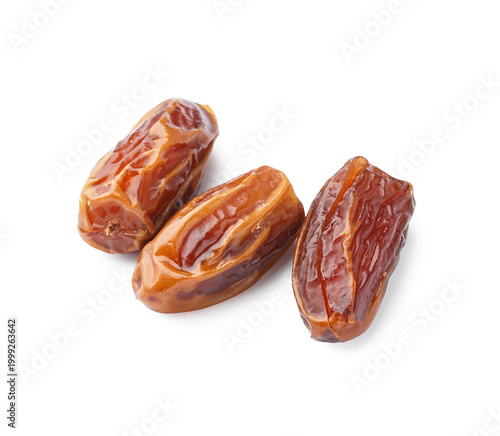 Dried dates on white backgr...