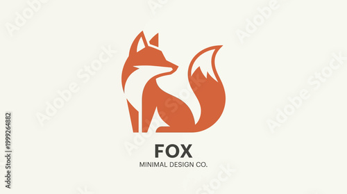 Minimalist fox logo design concept.