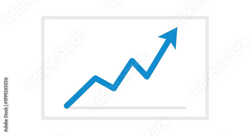Blue Arrow Graph Showing Growth Trend.
