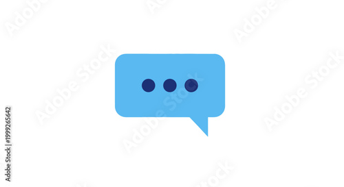 Blue chat speech bubble icon symbol.