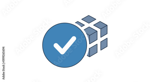 Blue Check Mark Icon Design.