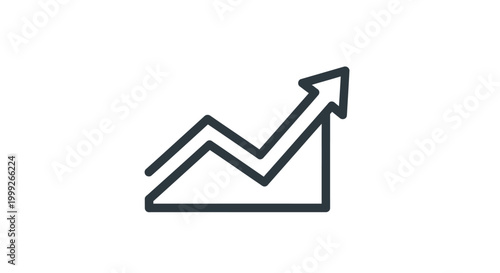 Black line graph with arrow.