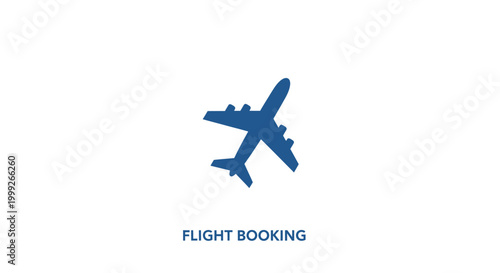 Airplane Booking Flight Travel Service Icon.