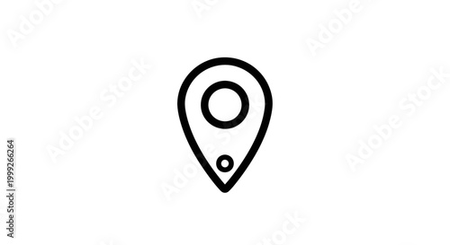 Black location pin icon symbol.