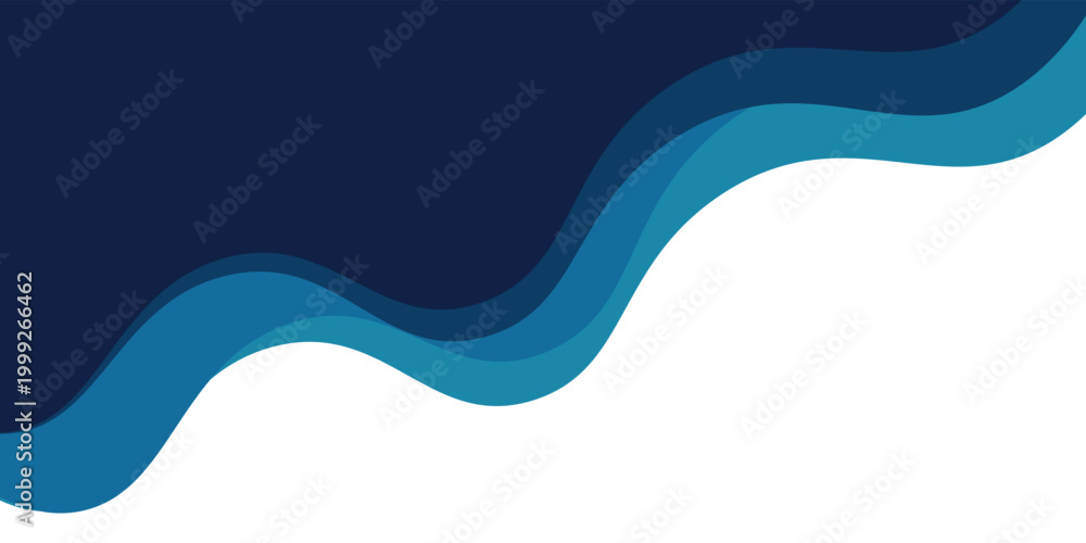 Obraz premium Simple Ocean Wave Illustration with White Background
