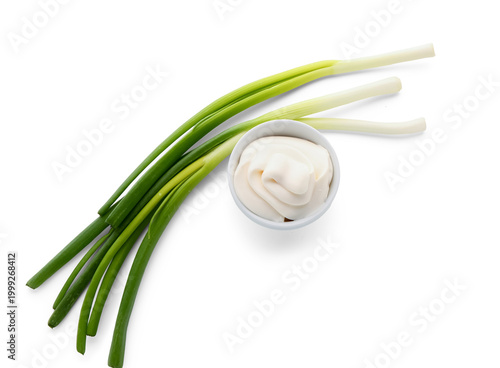 Bowl of tasty sour cream wi...