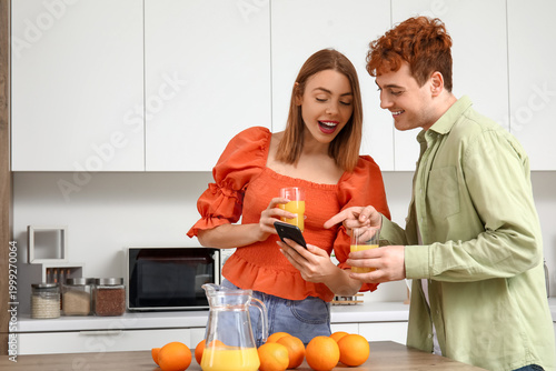 Young couple with glasses o...