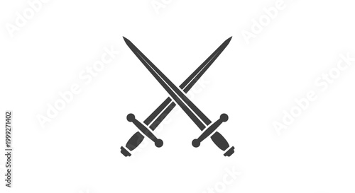 Schilderij op canvas Crossed swords with handles and blades.