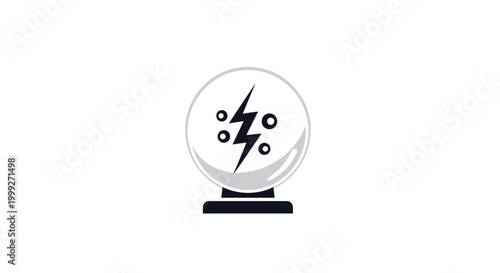 Foto Crystal ball with lightning symbol inside.