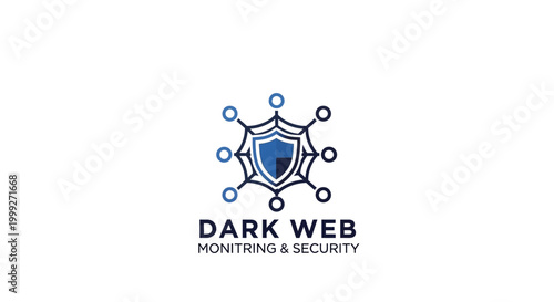 Dark Web Monitoring Security Logo Design.