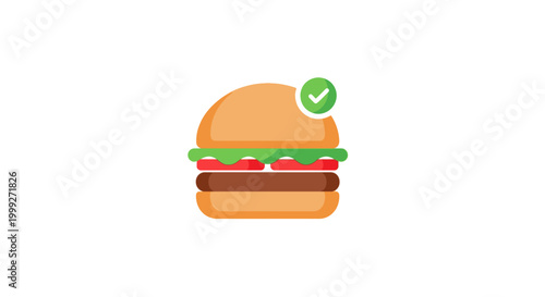 Delicious hamburger with green lettuce.