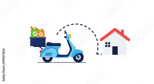 Delivery scooter with food box.