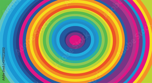 A colorful concentric circle pattern with vibrant hues