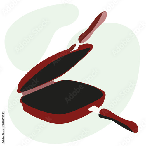 Bild auf Leinwand frying pan.  illustration of frying pan . frying pan and lid