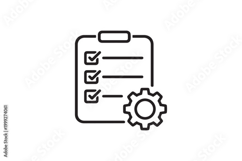 Task Automation Checklist Outline Icon