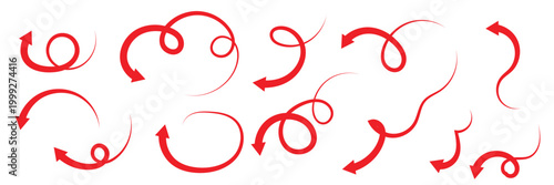 Hand drawn curved arrows icon. Showing direction, movement and flow, useful for navigation, diagrams, infographics, and design elements.