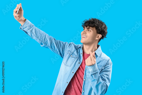 Handsome young man making h...