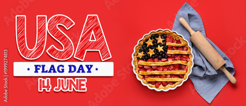 Tasty American flag pie and...