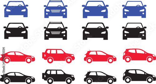 Collection of vehicle icons a colorful and diverse automotive representation