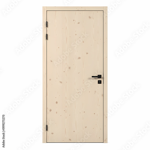 minimalist scandinavian style interior blank white door with modern handle