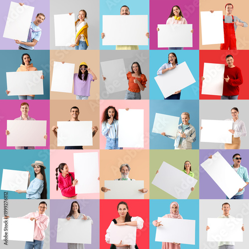 Collage of many people with...