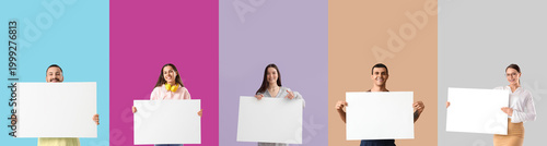 Set of different people wit...